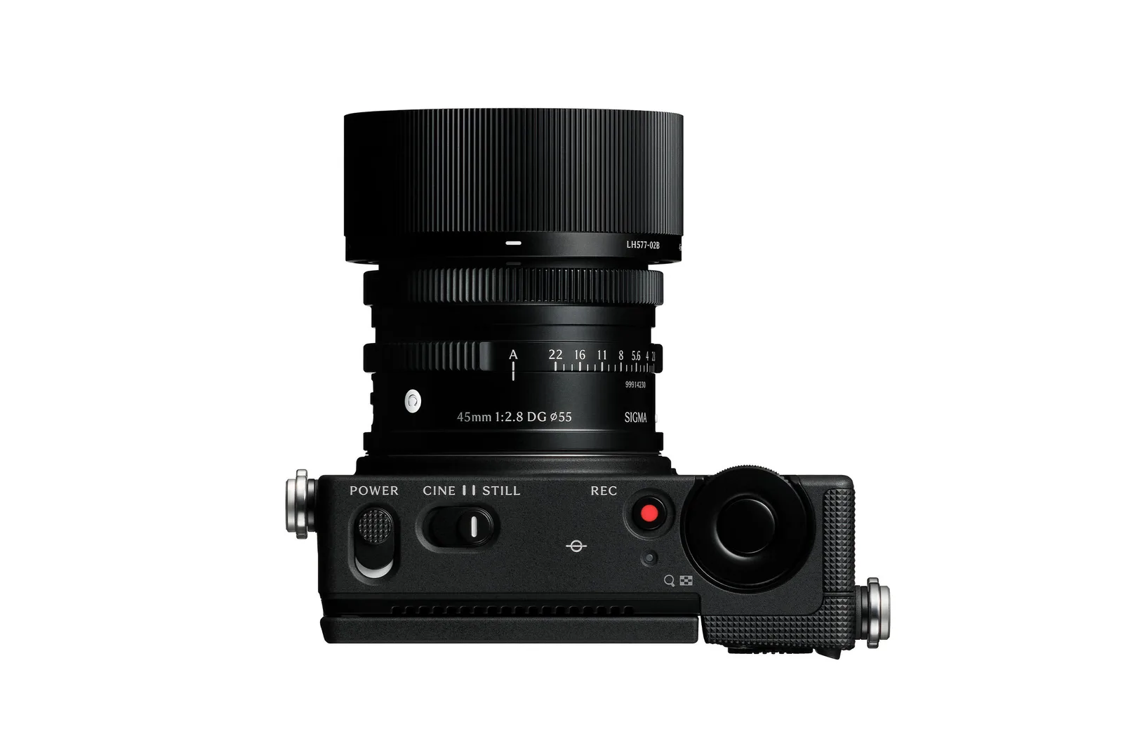 มุมบนของ Sigma FP2 กล้องฟูลเฟรม เห็นสวิตช์ CINE / STILL และปุ่ม REC