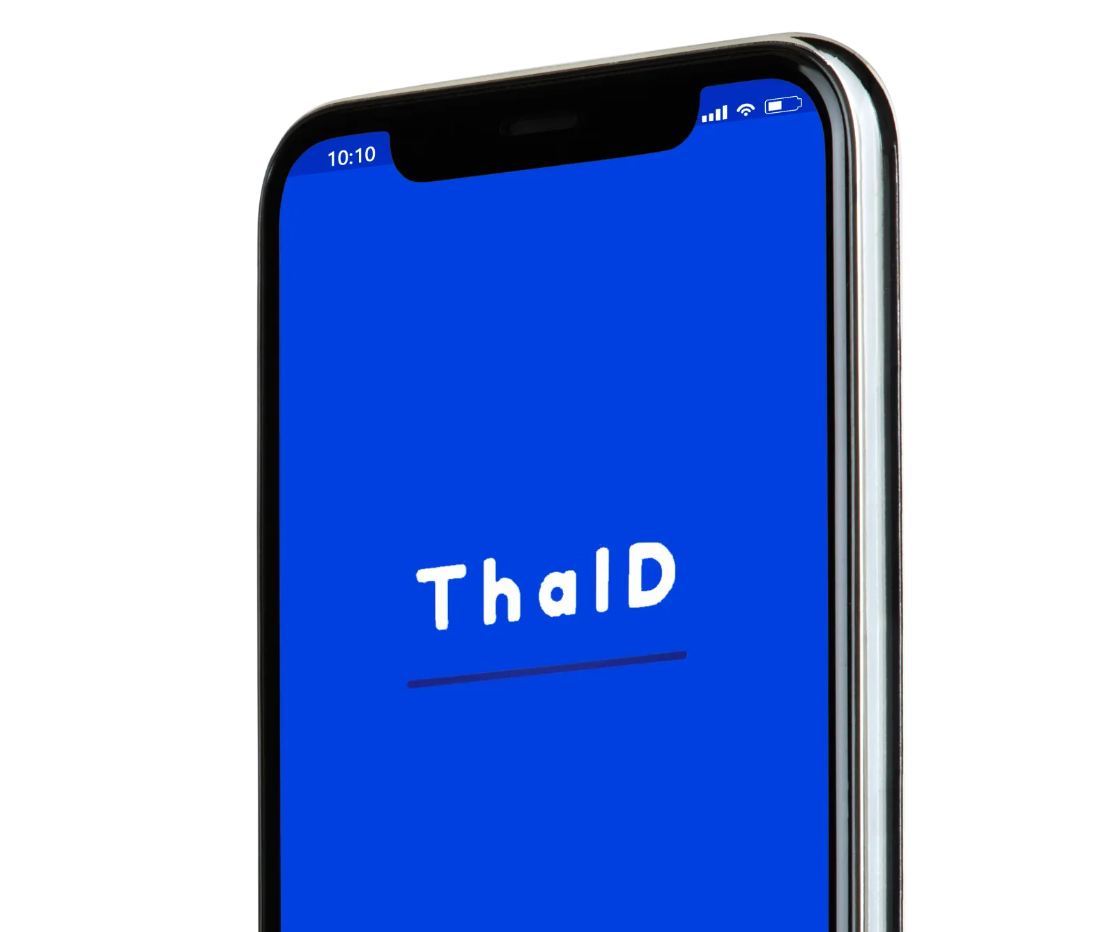 โทรศัพท์แสดงหน้าจอแอป ThaID ของกรมการปกครอง ใช้ยืนยันตัวตนสำหรับ MFA หน่วยงานรัฐ 2569