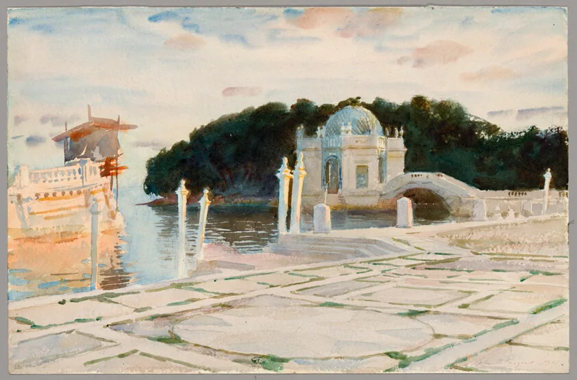 ภาพสีน้ำ The Basin, Vizcaya ของ John Singer Sargent ปี 1917 ที่ Art Institute of Chicago