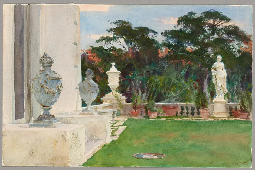 ภาพสีน้ำ The Terrace, Vizcaya ของ John Singer Sargent ปี 1917 ที่ Art Institute of Chicago